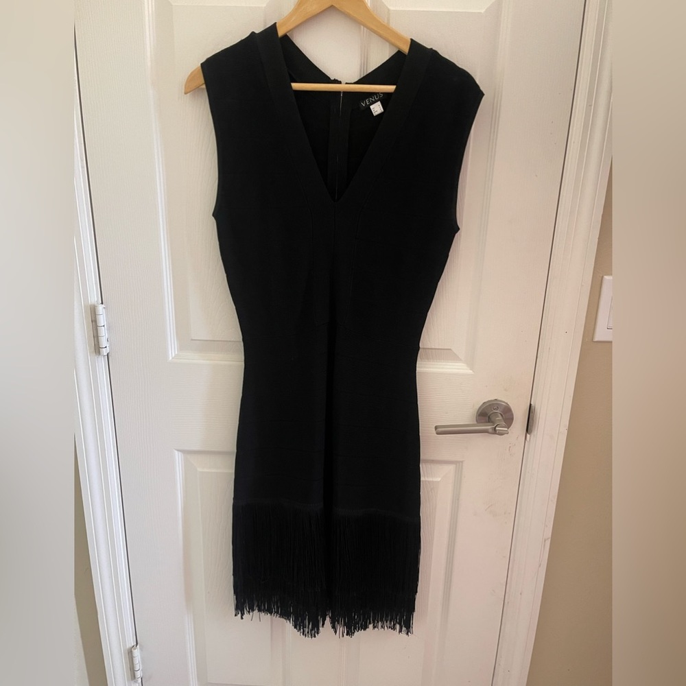 Black fringe dress